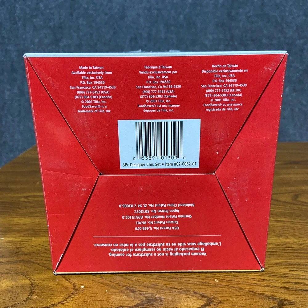 FoodSaver Tilia Designer Canister Set 0.75 2.5 Qt Vacuum Seal 02-0052-01 READ